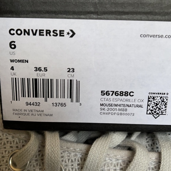 Converse Ctas Espadrille OX Mouse/White/Natural WMNS - Picture 16 of 16